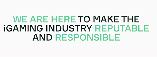 Soft2Bet mission statement reading “We are here to make the iGaming industry reputable and responsible” in bold green and black text on white background