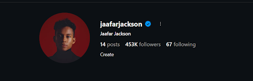 Jaafar Jackson Social Media Activity