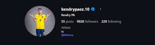 Kendry Páez Social Media Activity